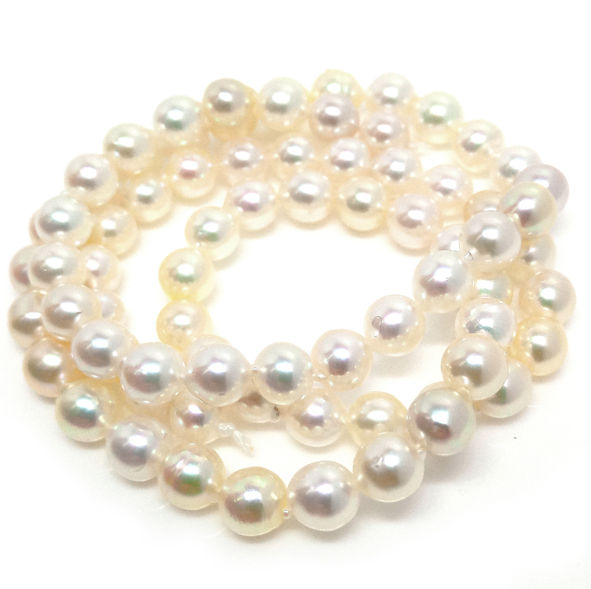 Natural Blush Gold 5-5.5mm Roundish Akoya Pearl Strand